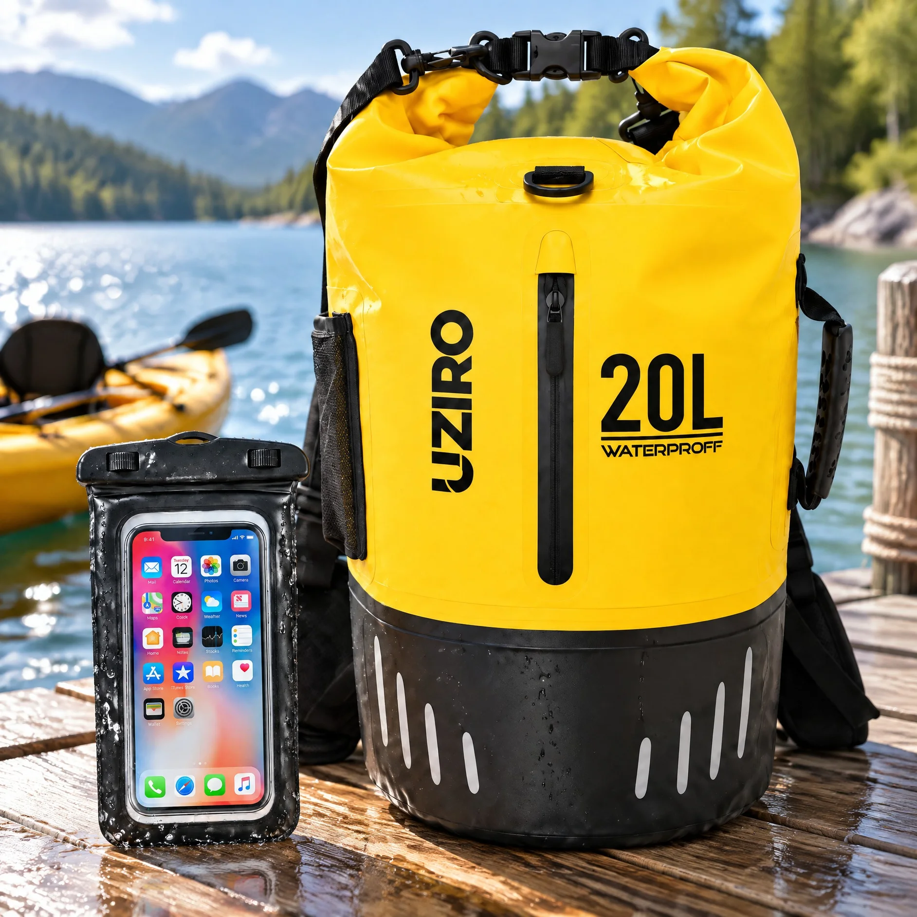 Dry Bag Waterproof - 20L waterproof dry kayak swimming, hiking,